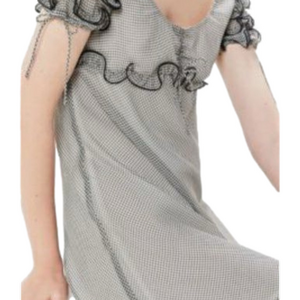 The East order ruffle black white dress woman’s size xs